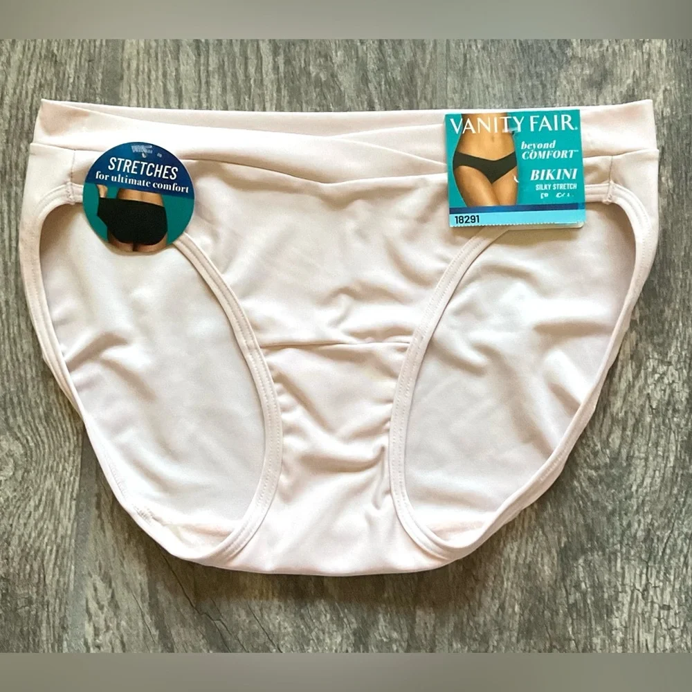 New Vanity Fair Beyond Comfort Bikini Panties Size 5/S Pink Quartz